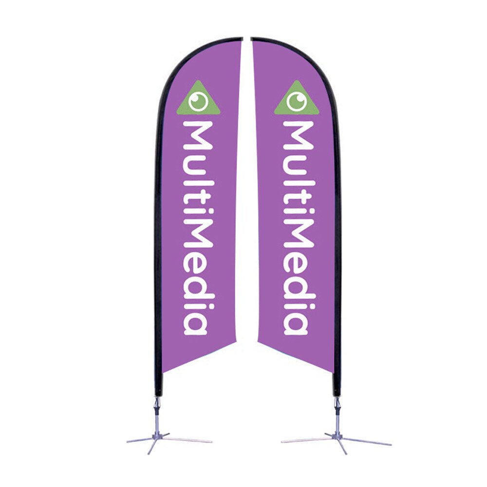 7 ft. X-Small Falcon® Flag Spike Base Single-Sided — Double Sided Graphic Package / X Base